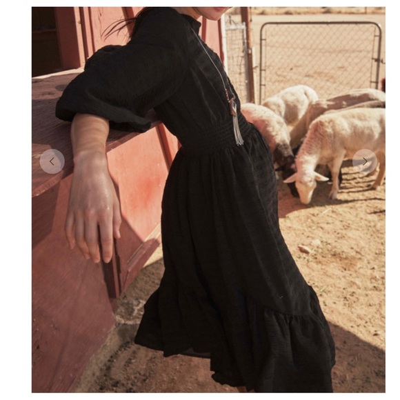 56 Boho Textured Fabric Tiered Midi Dress - Picture 3 of 5